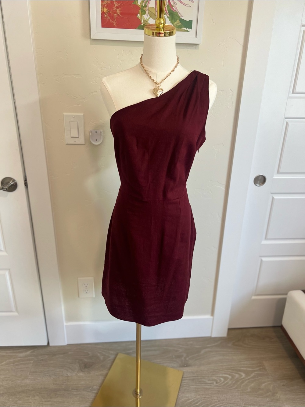 a new day One-Shoulder Burgundy Dress 🌷